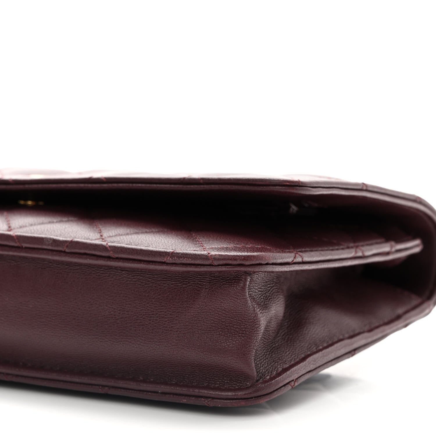 Chanel Lambskin Quilted Wallet On Chain WOC Burgundy 11 of 12