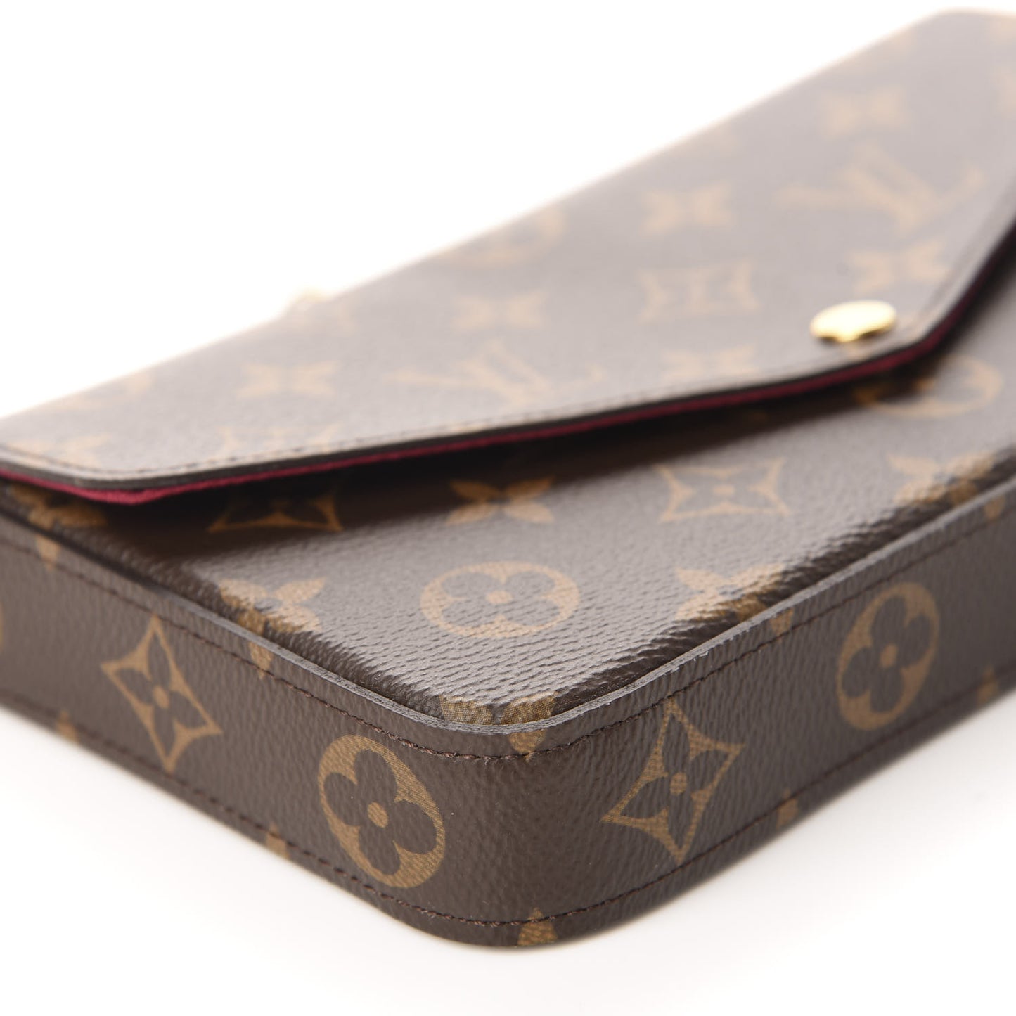 Monogram Pochette Felicie Chain Wallet Fuchsia