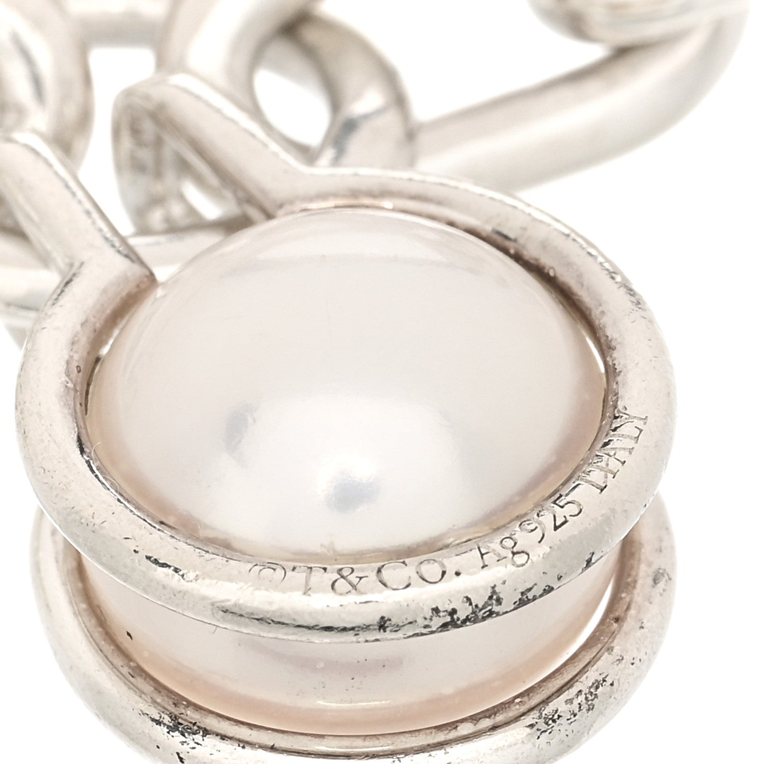 Tiffany Sterling Silver Pearl HardWear Link Bracelet 3 of 3