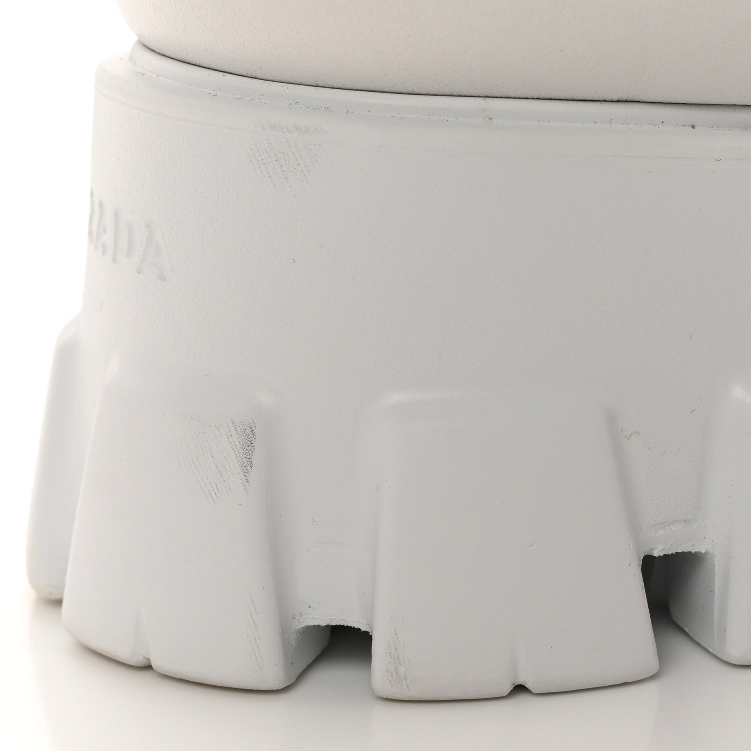 Prada Nappa Soft Metal Triangle Logo Padded Monolith 55mm Sneakers 39.5 White 18 of 20