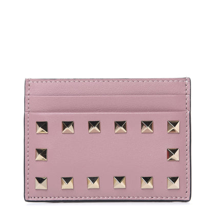 Valentino Garavani Vitello Rockstud Card Holder Poudre 1 of 8