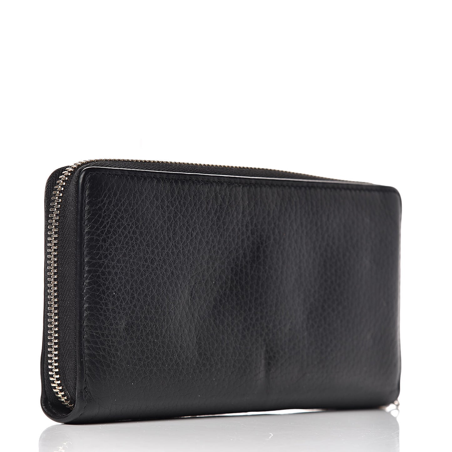 Calfskin Soho Zip Around Wallet Black