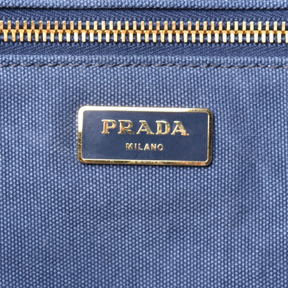 Prada Canvas Canapa Logo Tote Blue 6 of 9