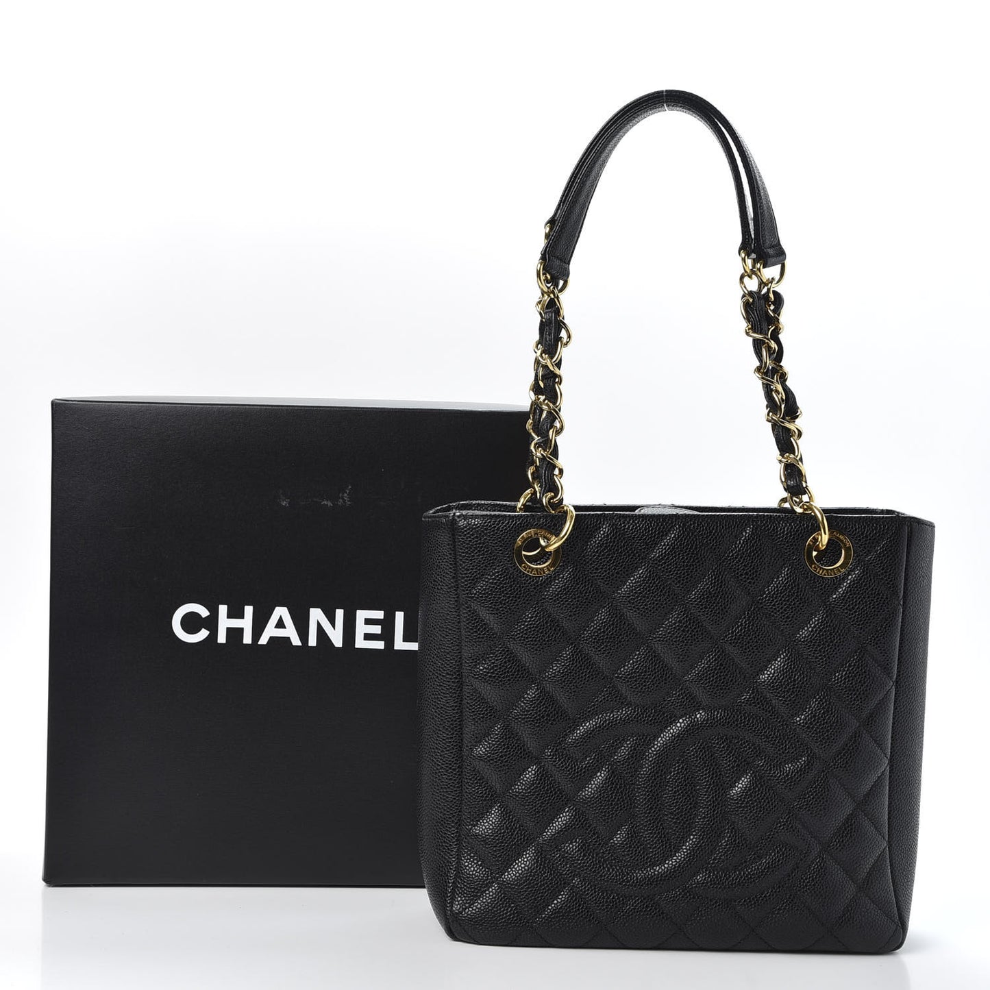 Caviar Petit Shopping Tote PST Black