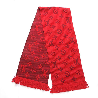 Louis Vuitton Wool Silk Logomania Scarf Rubis 1 of 5