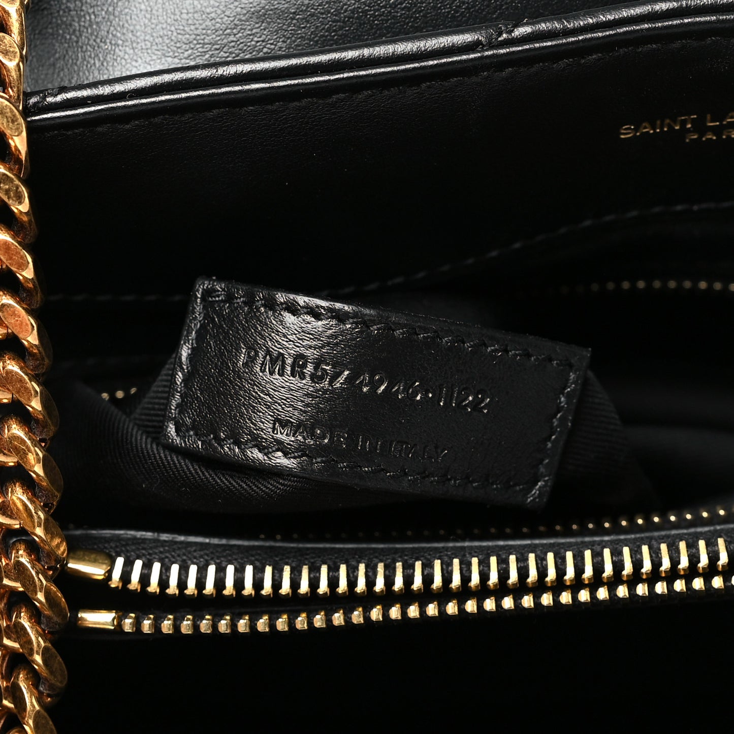 Calfskin Y Quilted Monogram Medium Loulou Chain Satchel Black