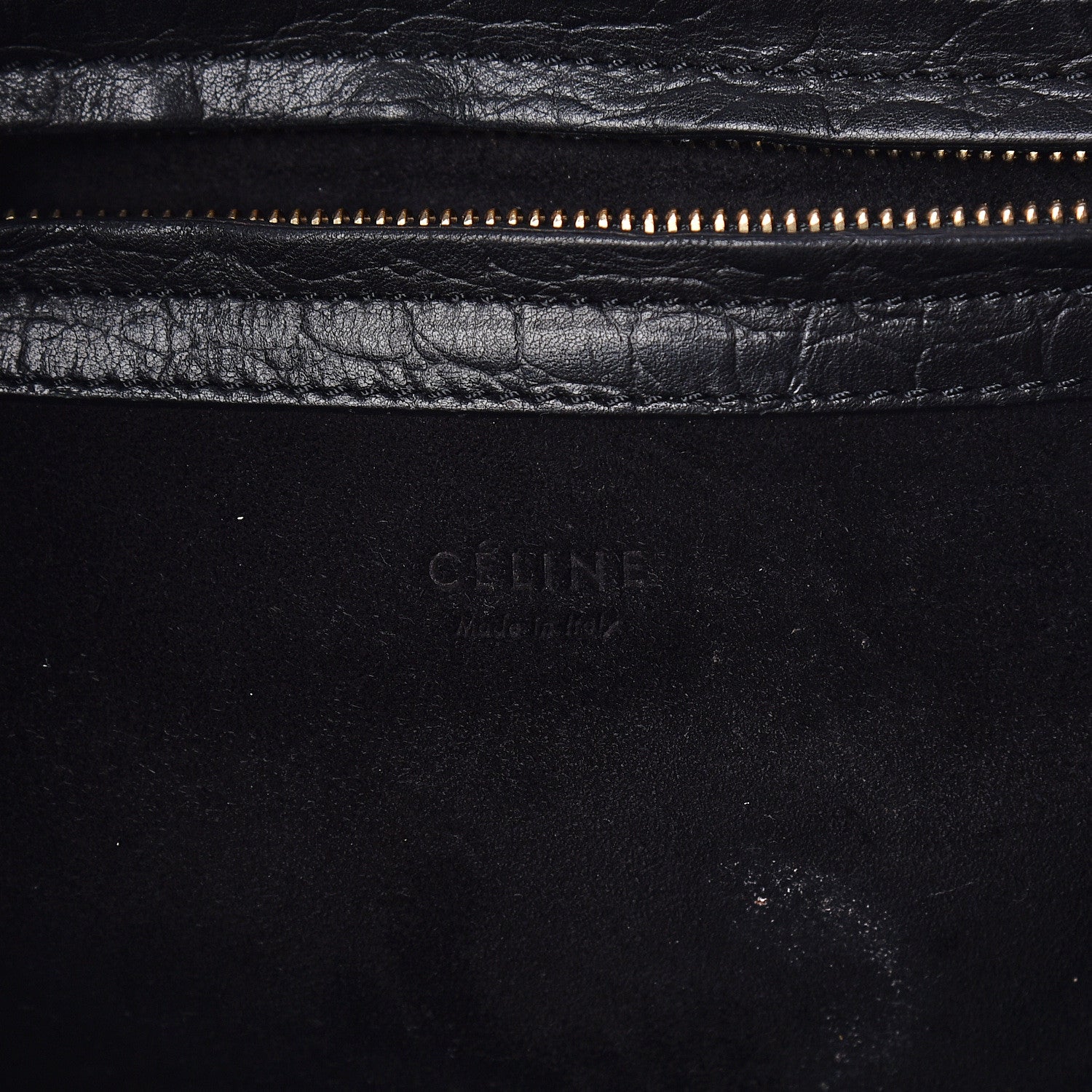 Celine Crocodile Embossed Calfskin Medium Phantom Luggage Black 8 of 10