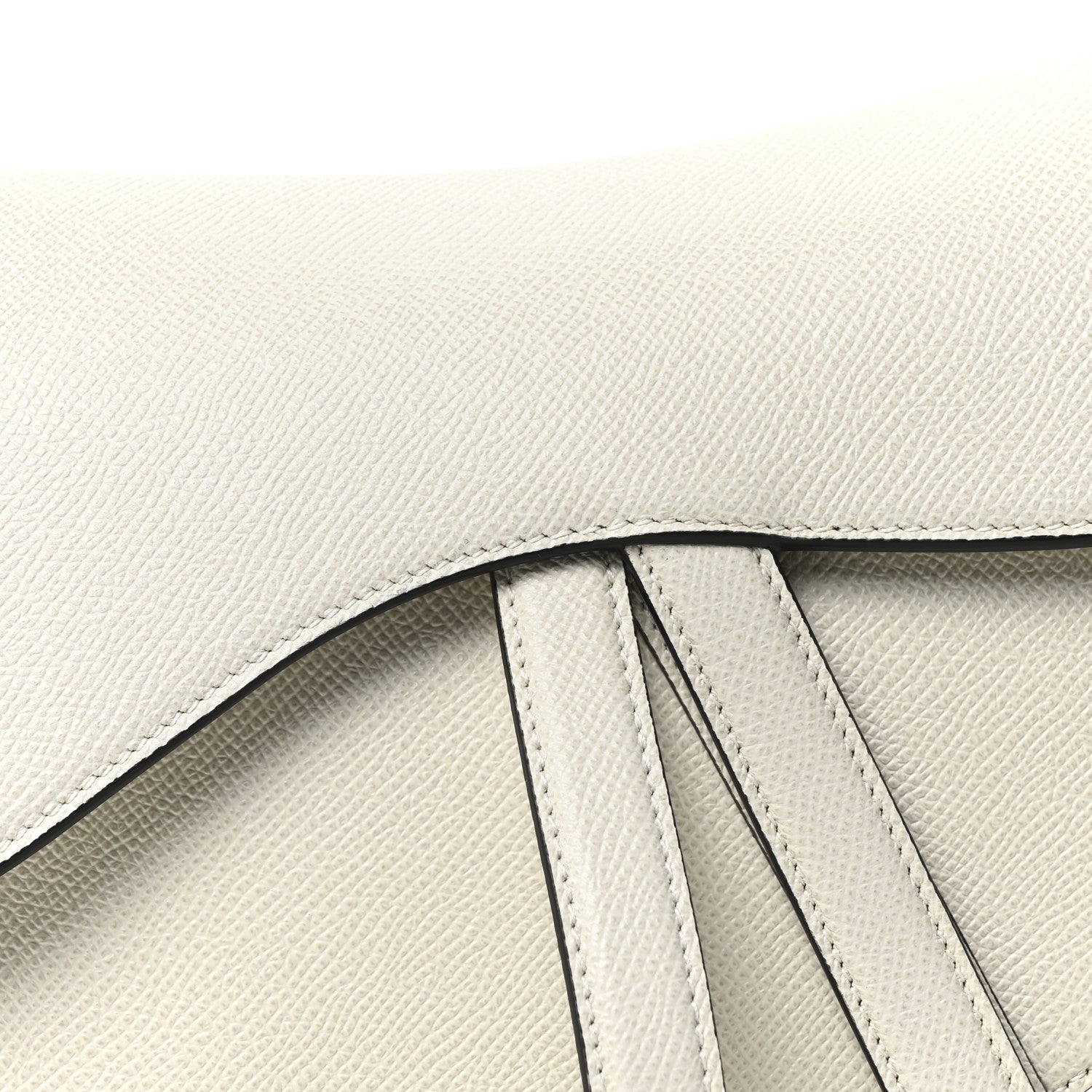 Christian Dior Grained Calfskin Saddle Bag White 8 of 10