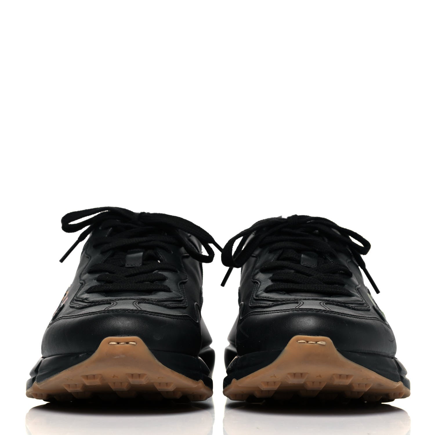 Gucci Calfskin Iridescent Logo Mens Rhyton Sneakers 6.5 Black 2 of 8