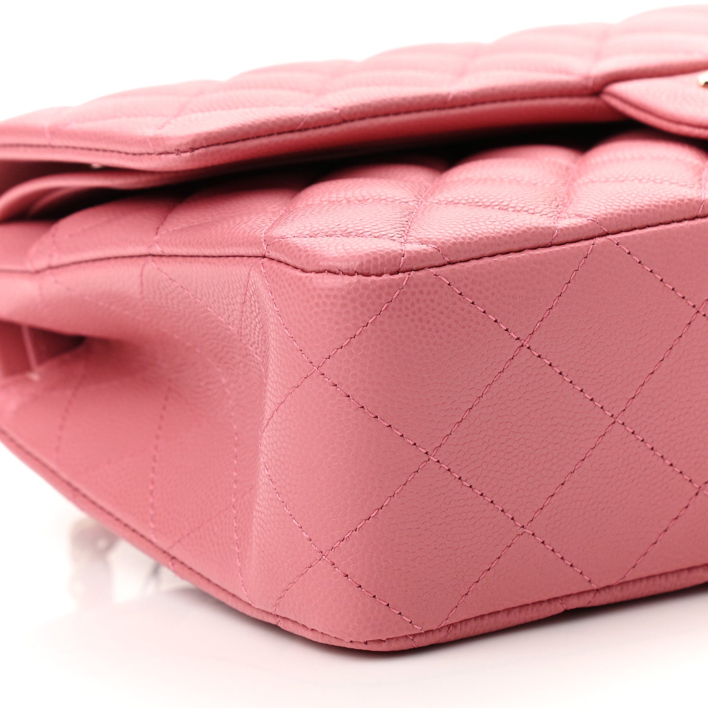 Caviar Quilted Medium Double Flap Pink