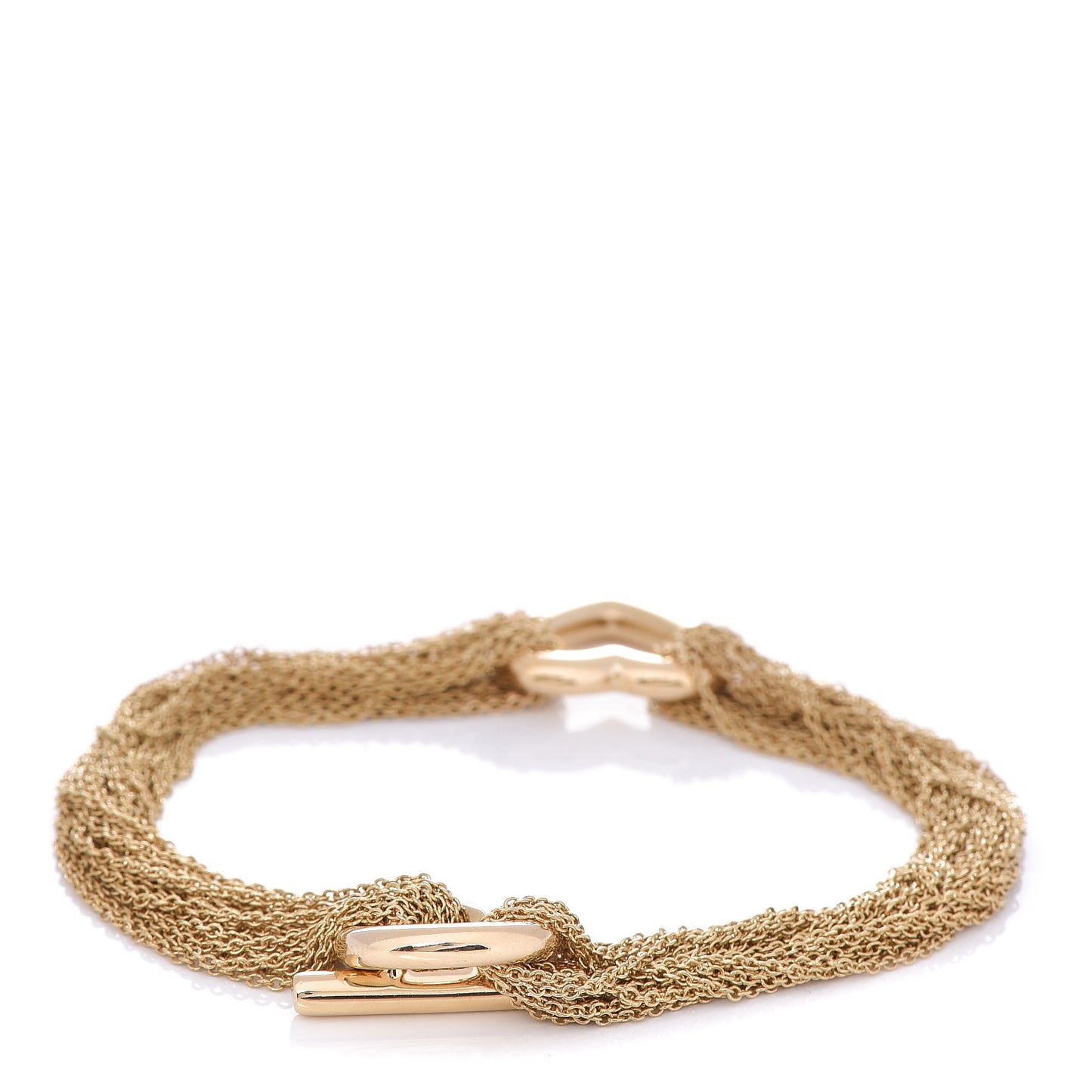 18K Yellow Gold Multi-Strand Heart Toggle Bracelet