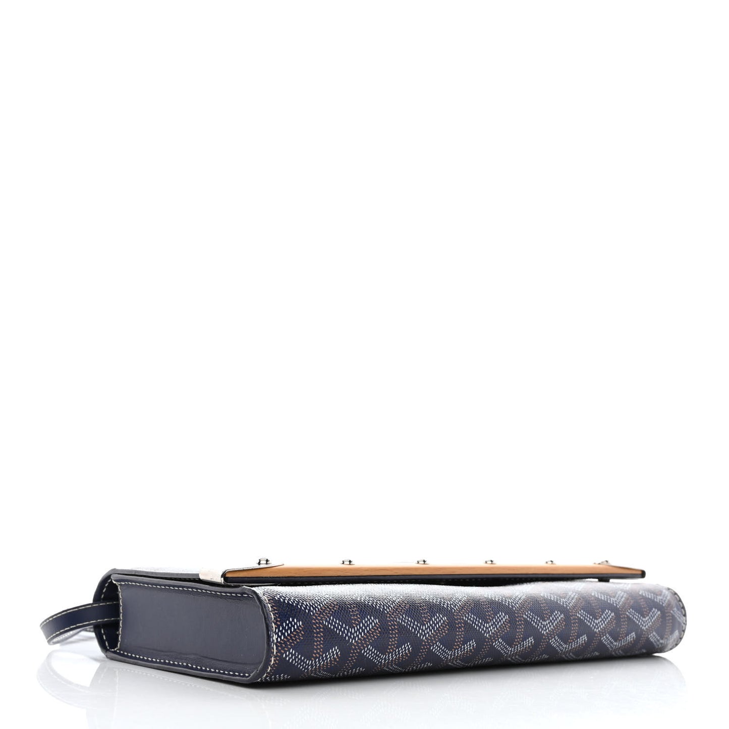 Goyardine Monte Carlo Bois Clutch With Strap Navy