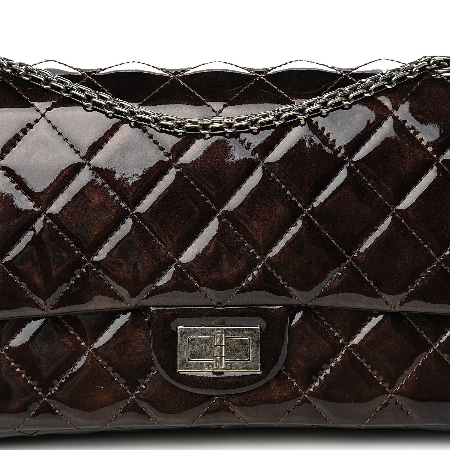 Chanel Distressed Patent Quilted 2.55 Reissue 227 Flap Black 15 of 15
