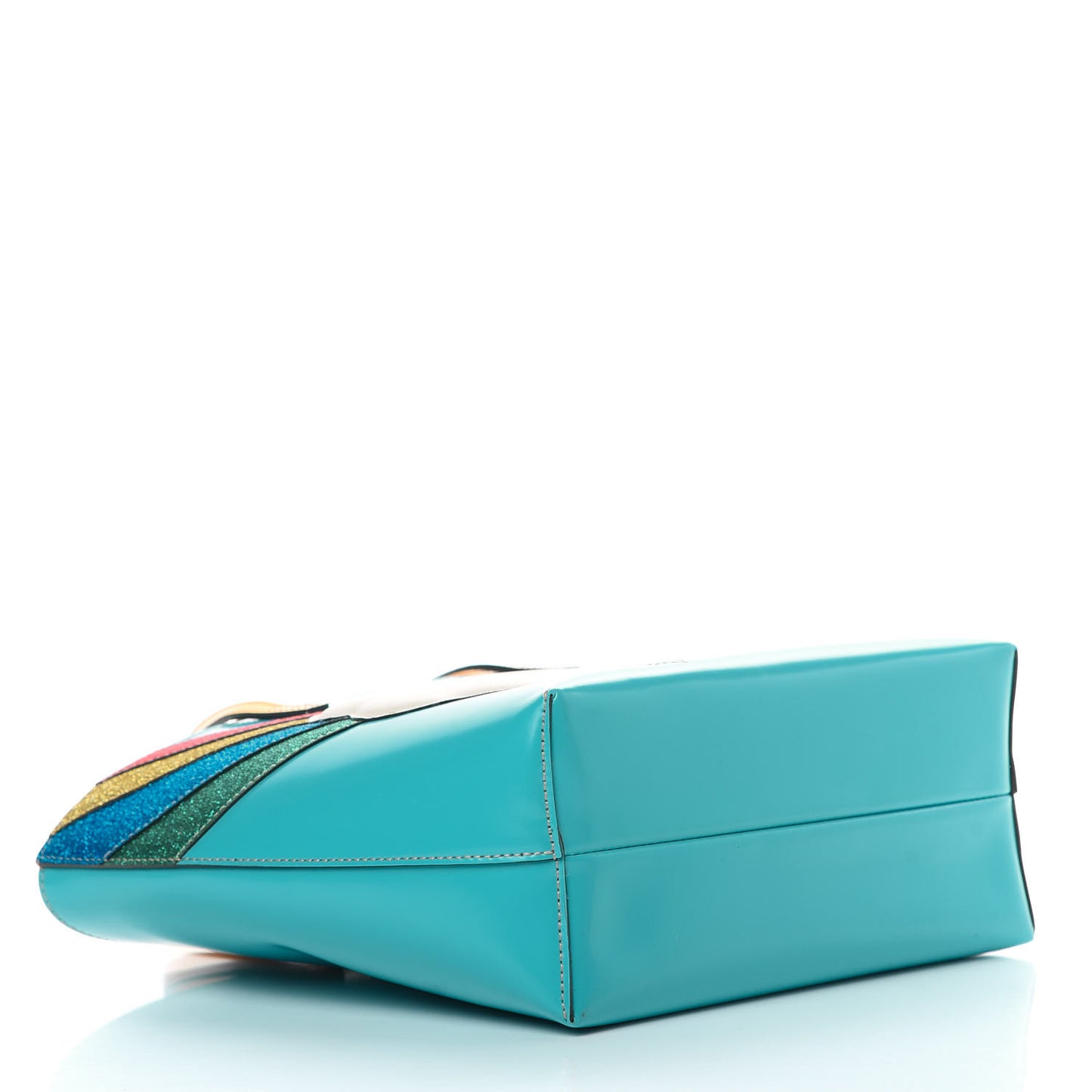Calfskin Childrens Rainbow Tote Blue