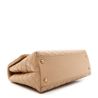 Chanel Caviar Quilted Medium Coco Handle Flap Beige 4 of 11