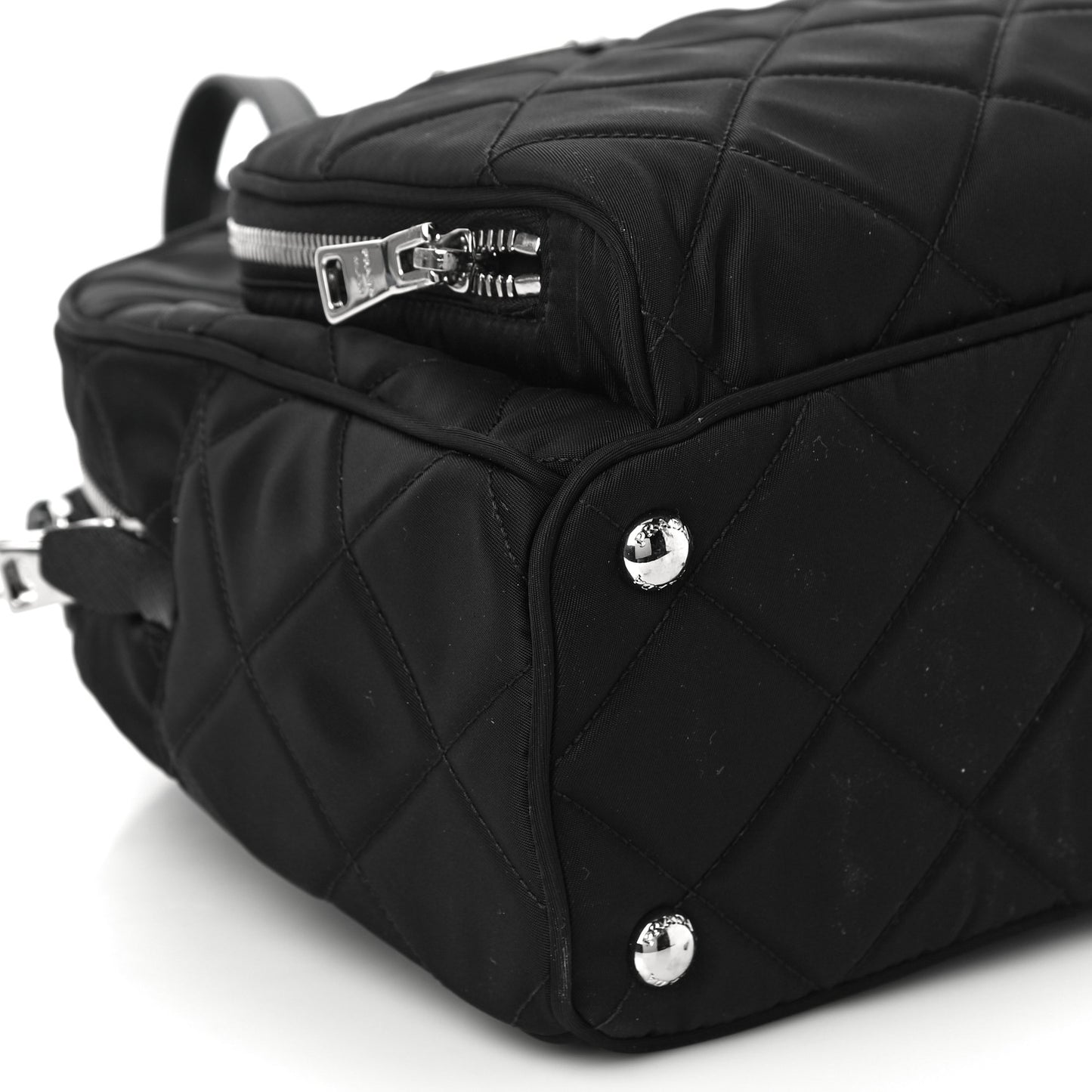 Nylon Tessuto Impuntu Quilted Backpack Black