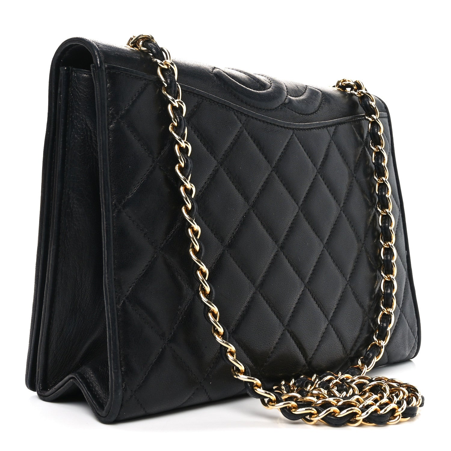 Chanel Lambskin Quilted CC Small Single Flap Black 3 of 12