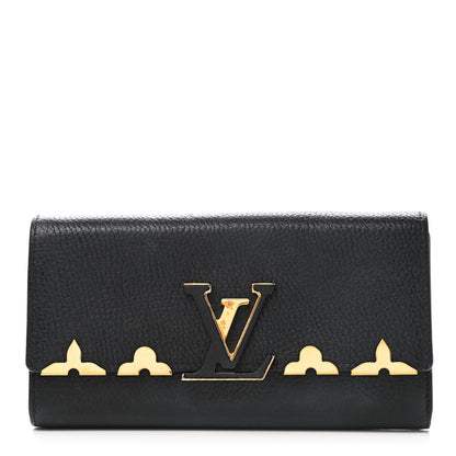 Louis Vuitton Taurillon Embellished Capucines Long Wallet Black 1 of 8