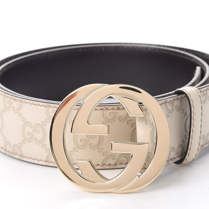 Gucci Guccissima Interlocking G Belt 95 38 Off White 4 of 7