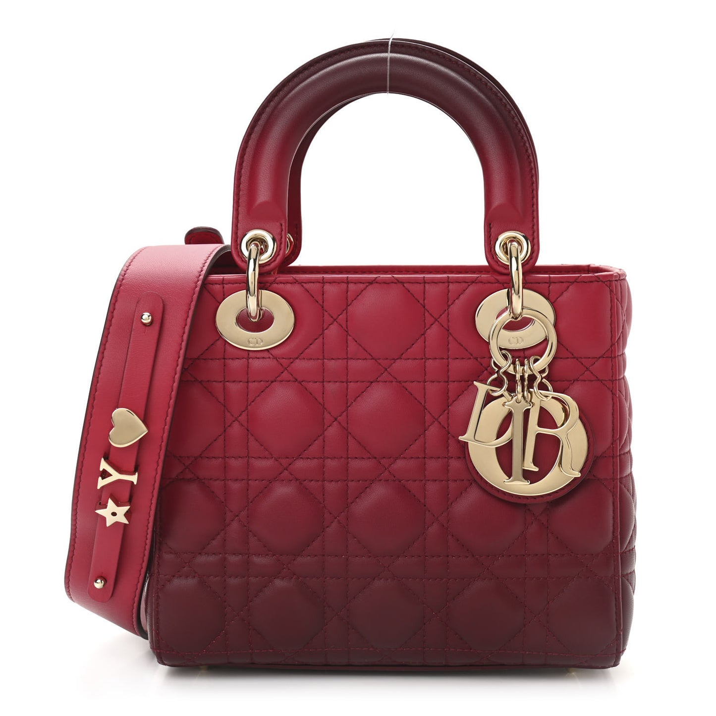 Lambskin Cannage Gradient Small My ABCDior Lady Dior Red