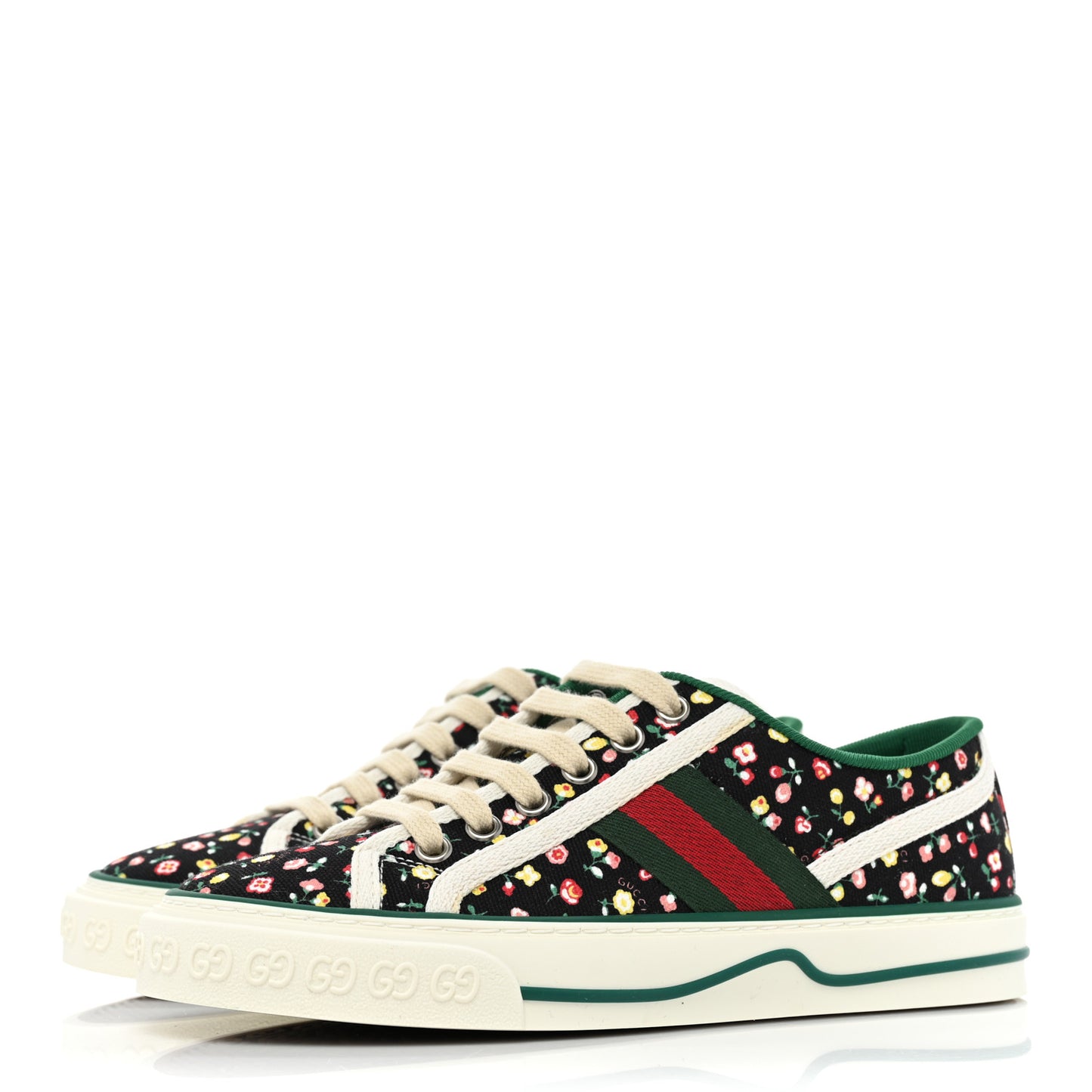 X LIBERTY OF LONDON Canvas Web Holly Print Womens 1977 Tennis Sneakers 35 Black Peach Mystic White