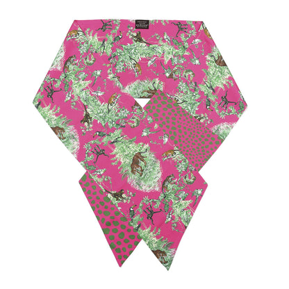 Hermes Silk Equateur Maxi Twilly Rose Vif Vert De Gris Vert 1 of 5