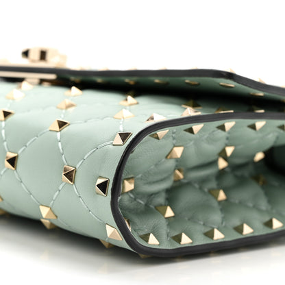 Valentino Garavani Lambskin Rockstud Spike Wallet on Chain Morning Dew 9 of 10