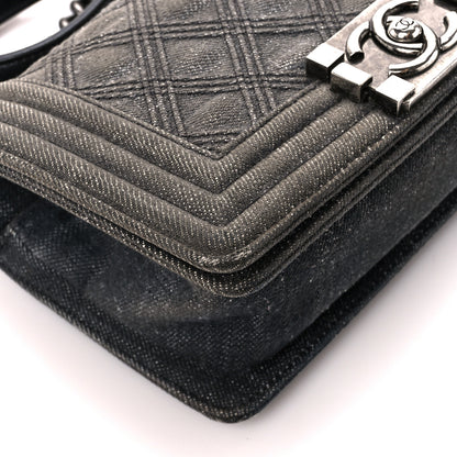 Chanel Denim Quilted Small Boy Flap Black 8 of 10