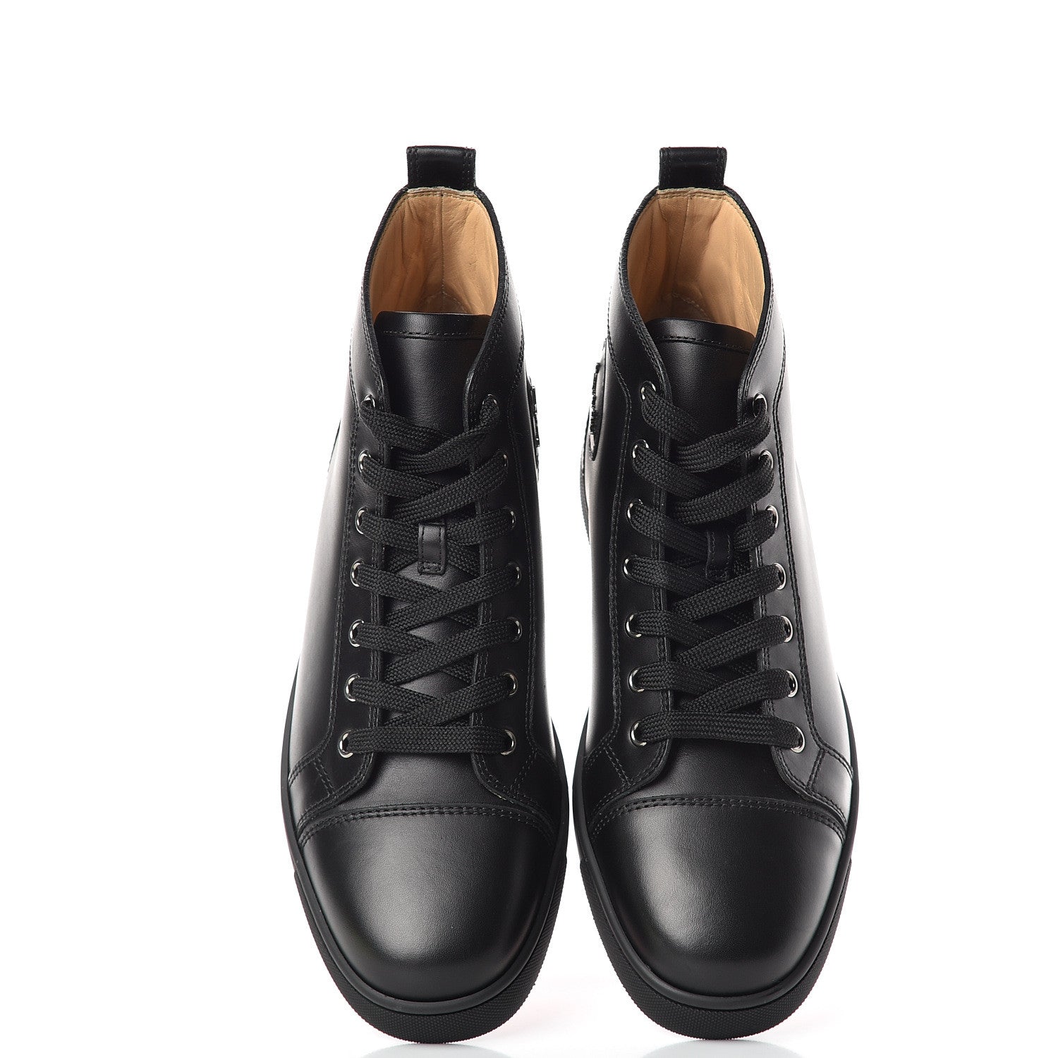 Christian Louboutin Calfskin Mens Louis High Top Sneakers 40.5 Black 5 of 11