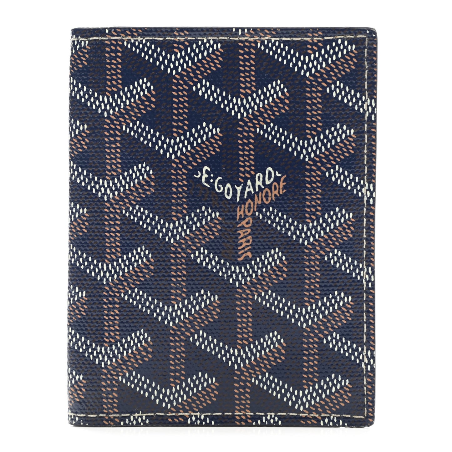 Goyardine Saint Marc Folding Card Case Navy
