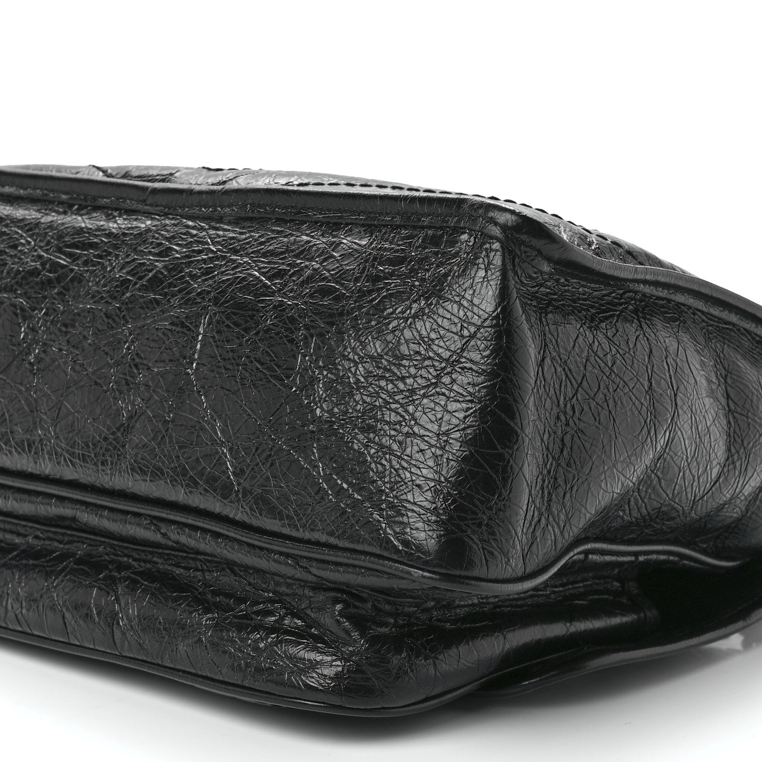 Saint Laurent Crinkled Calfskin Matelasse Monogram Medium Niki Chain Satchel Black 13 of 14