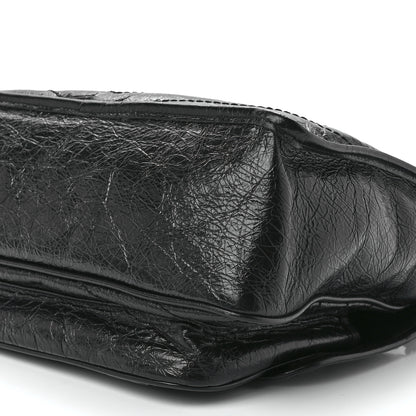 Saint Laurent Crinkled Calfskin Matelasse Monogram Medium Niki Chain Satchel Black 13 of 14