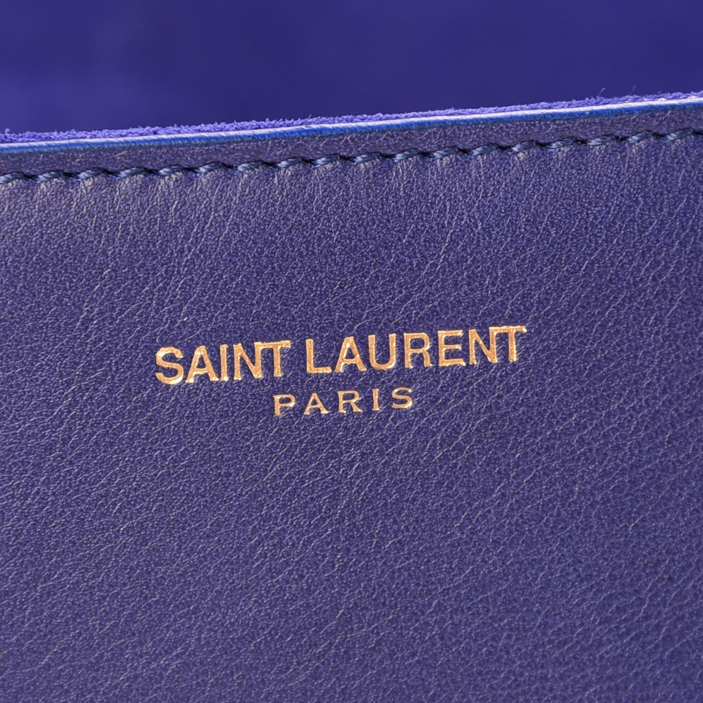 Calfskin Classic Y Ligne Clutch Royal Blue