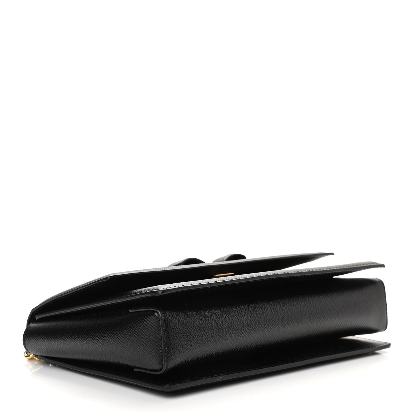 Hammered Calfskin Vara Bow Chain Flap Crossbody Black