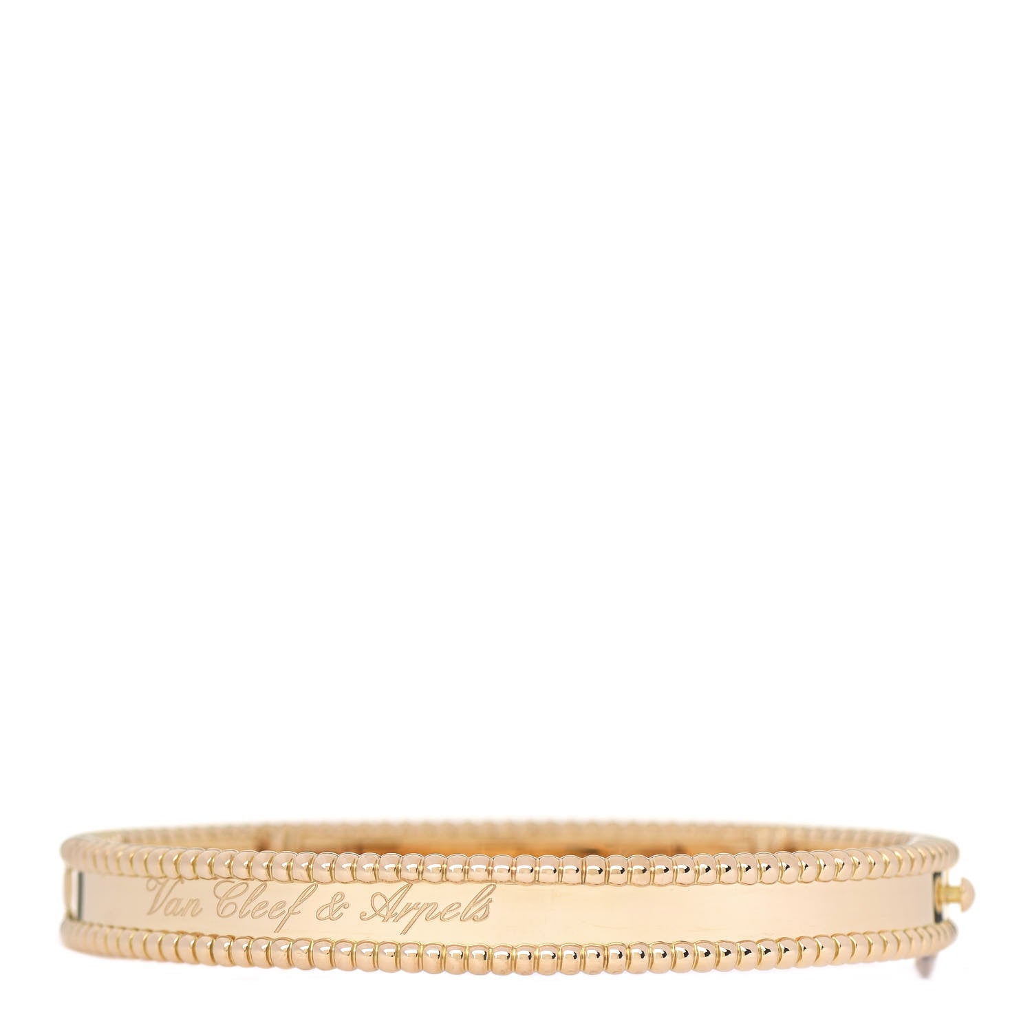 Van Cleef & Arpels 18K Yellow Gold Perlee Signature Bangle Bracelet M 1 of 4