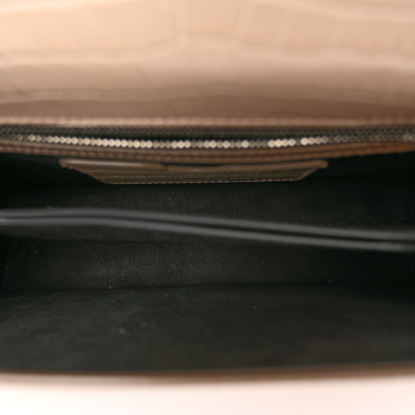 Shiny Crocodile Embossed Jeweled Satchel Sand