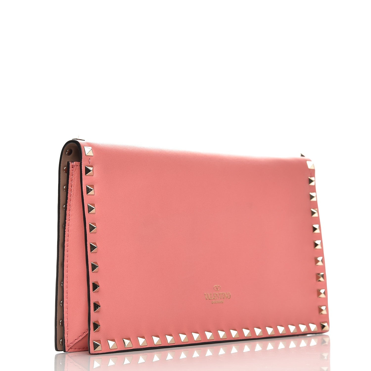 Valentino Garavani Nappa Rockstud Wristlet Clutch Paradise Rose 3 of 8