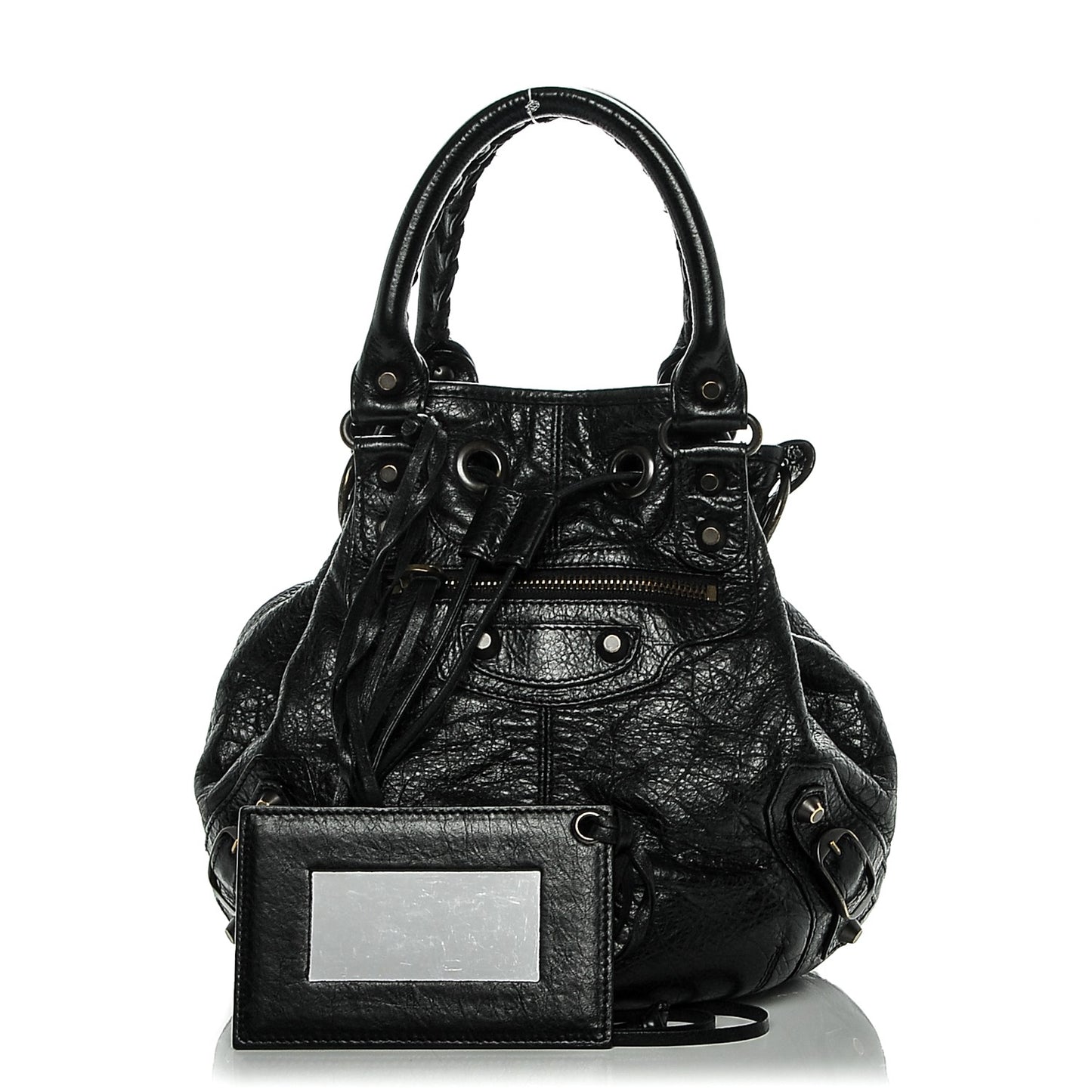 Agneau Classic Hardware Mini Pompon Black