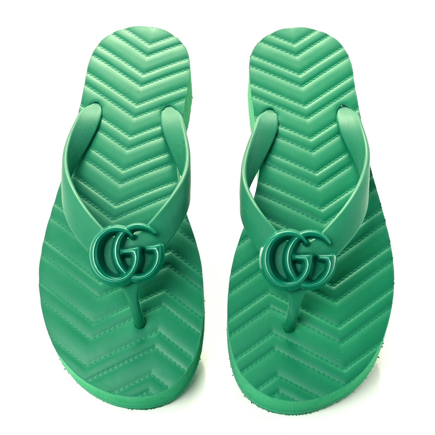 Rubber Chevron Womens GG Thong Sandals 37 New Shamarock