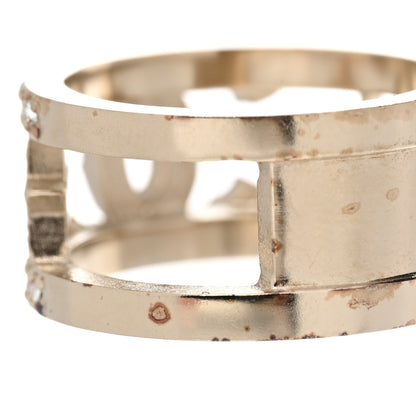 Chanel Metal Crystal CC Star Ring 52 6 Light Gold 5 of 8