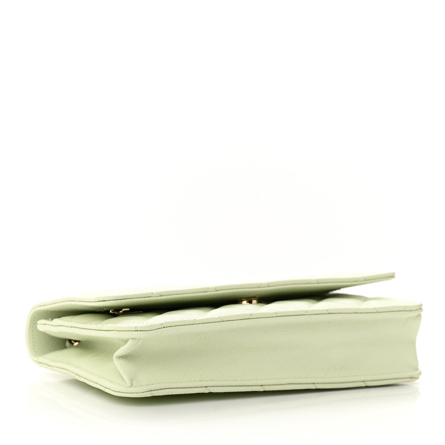 Chanel Caviar Quilted Wallet on Chain WOC Light Green 4 of 12