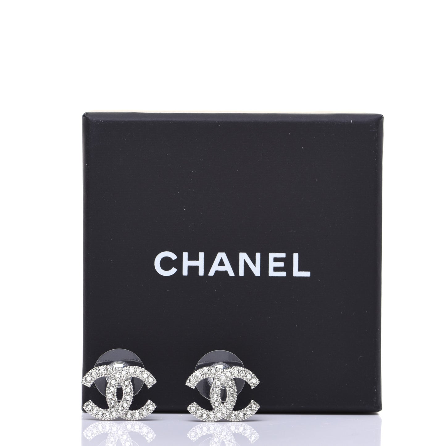 Crystal CC Earrings Silver