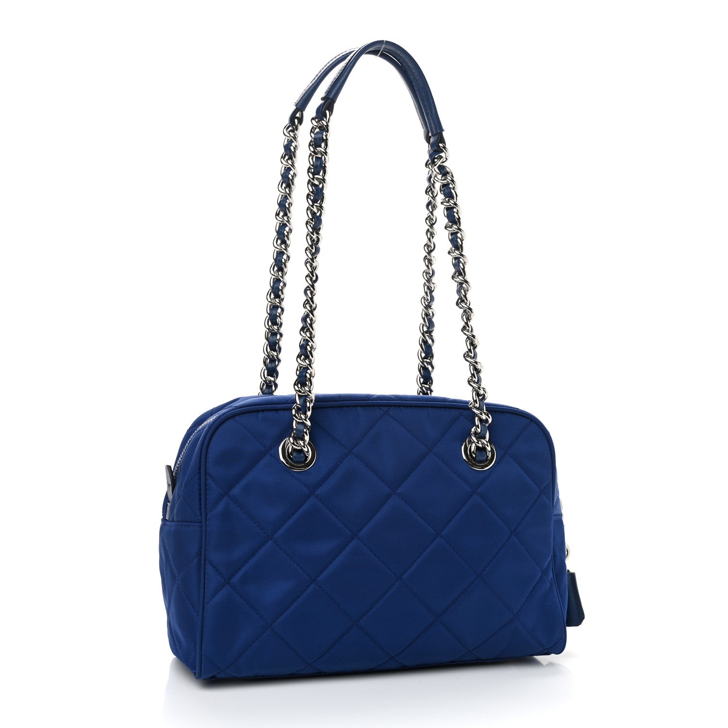 Prada Nylon Tessuto Impuntu Quilted Shoulder Bag Bluette 3 of 10