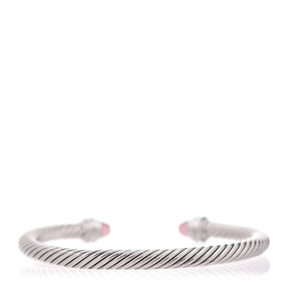 David Yurman Sterling Silver Diamond Tourmaline 5mm Cable Classics Bracelet 3 of 4