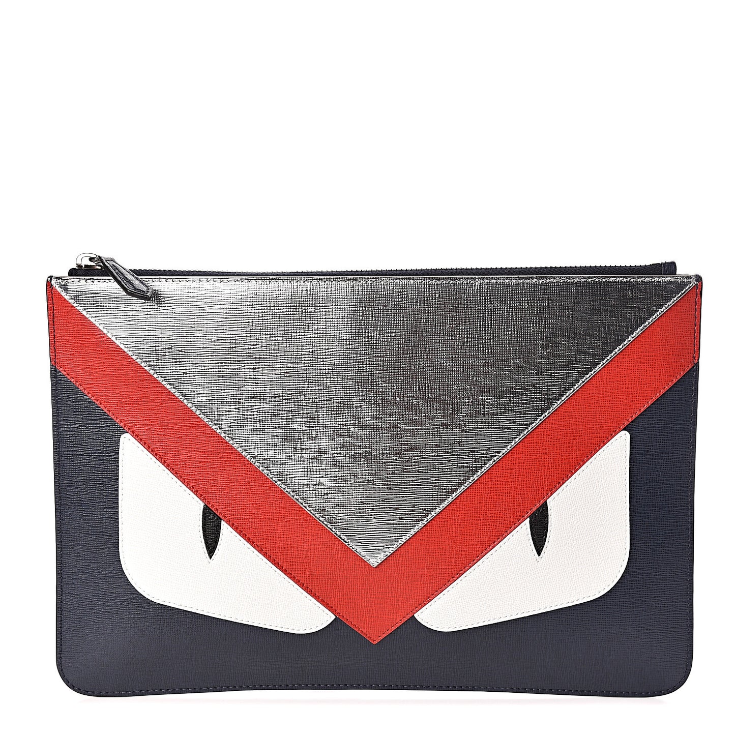 Metallic Vitello Elite Monster Eyes Pouch Navy Multicolor