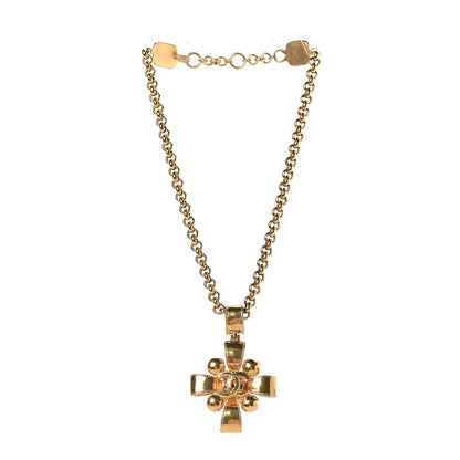 Chanel Chain CC Cross Necklace Gold 4 of 6