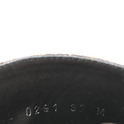 Louis Vuitton Calfskin Monogram Wonderland Flat Ranger Boots 37 Black 8 of 9
