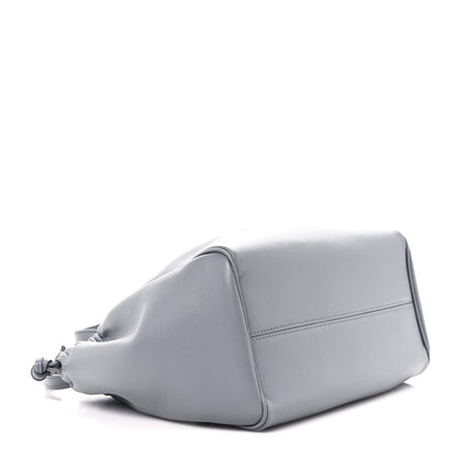 Celine Smooth Calfskin Cuir Small Triomphe Cabas Drawstring Blue Gray 4 of 10