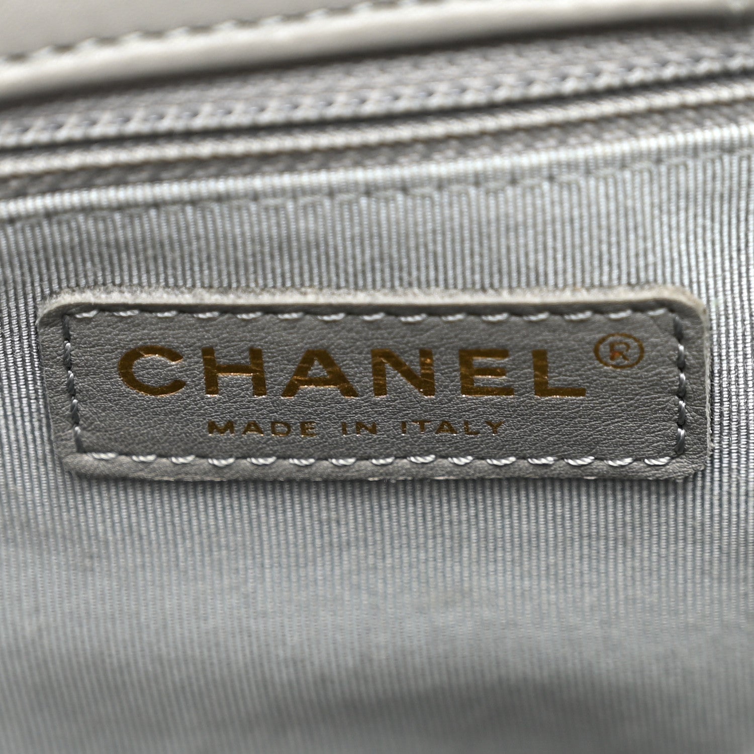 Chanel Calfskin Chevron Quilted Statement Shopping Tote Grey 12 of 21