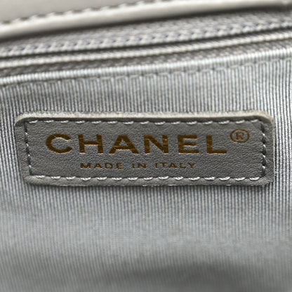 Chanel Calfskin Chevron Quilted Statement Shopping Tote Grey 12 of 21